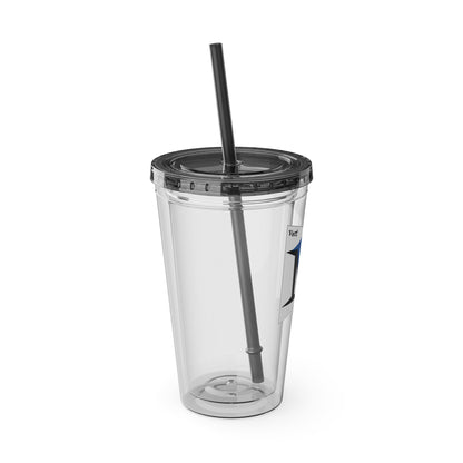 VertMerch Tumbler with Straw, 16oz